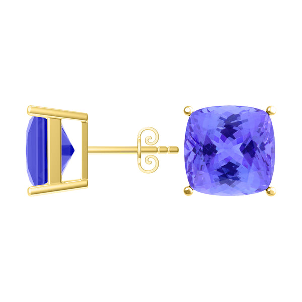 Square Cushion Tanzanite Studs