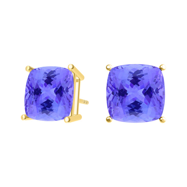 Square Cushion Tanzanite Studs