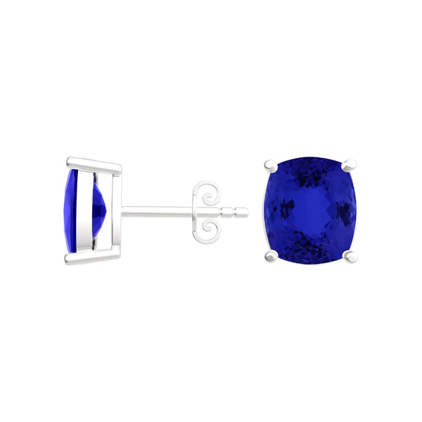 Elongated Cushion Tanzanite Studs