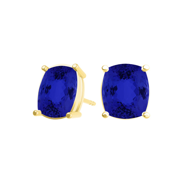 Elongated Cushion Tanzanite Studs