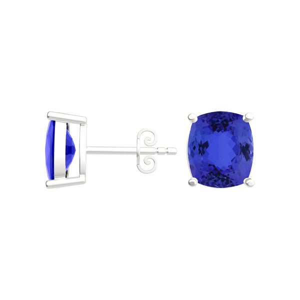 Elongated Cushion Tanzanite Studs