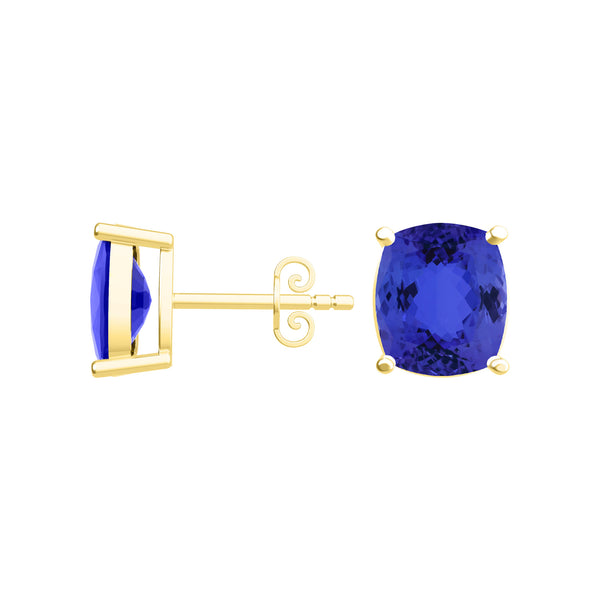 Elongated Cushion Tanzanite Studs