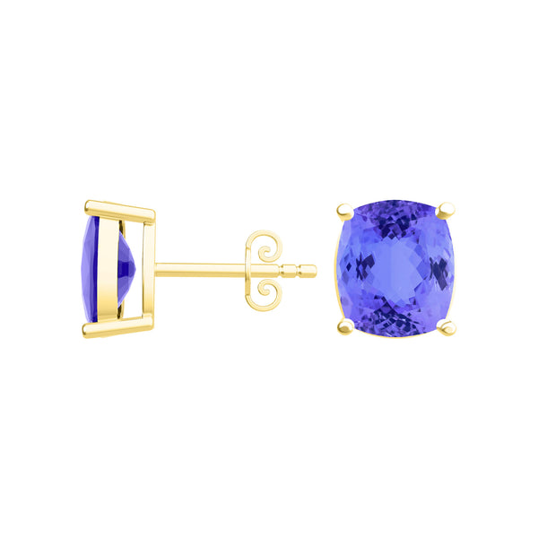 Elongated Cushion Tanzanite Studs