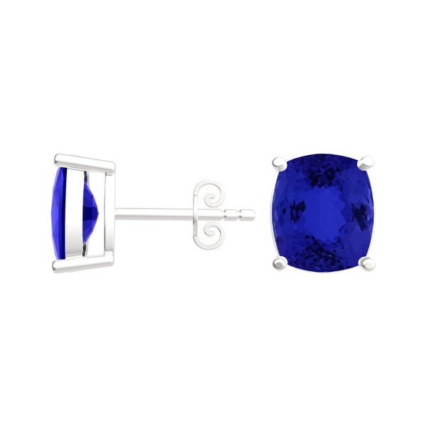 Elongated Cushion Tanzanite Studs