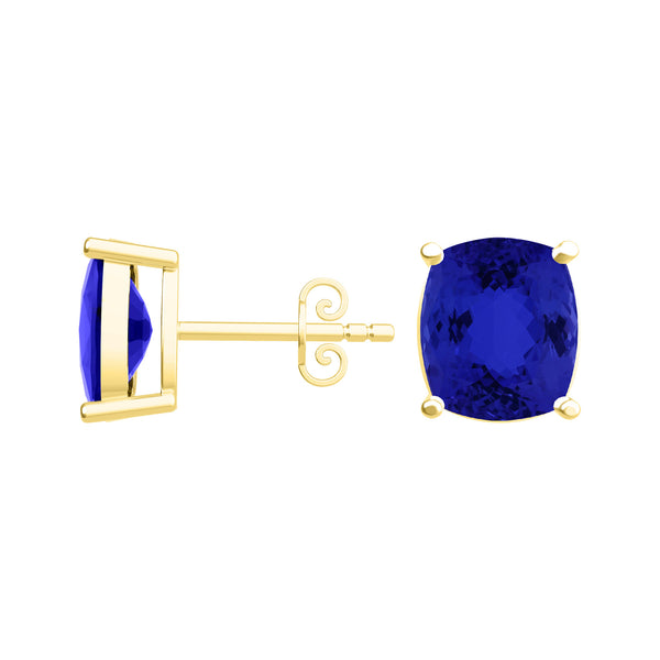 Elongated Cushion Tanzanite Studs