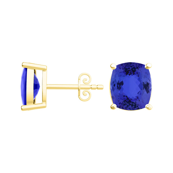 Elongated Cushion Tanzanite Studs