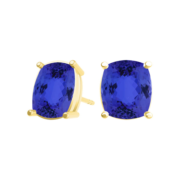 Elongated Cushion Tanzanite Studs