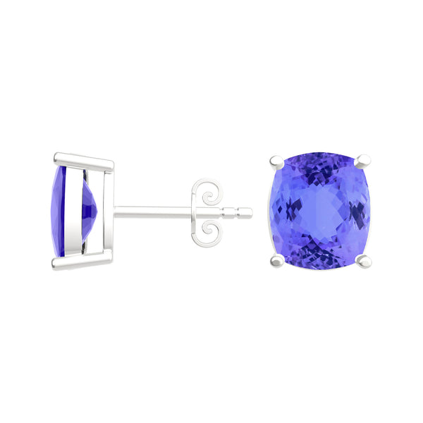 Elongated Cushion Tanzanite Studs