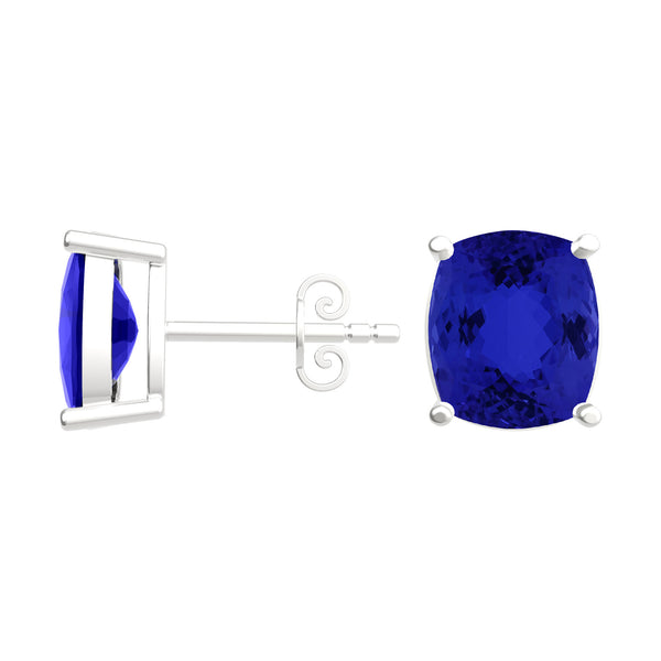 Elongated Cushion Tanzanite Studs