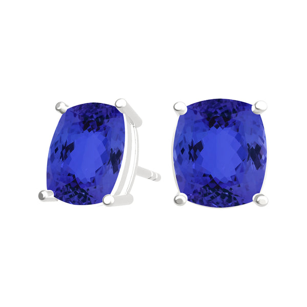 Elongated Cushion Tanzanite Studs