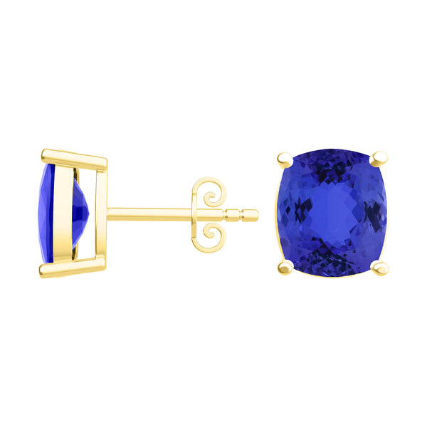 Elongated Cushion Tanzanite Studs