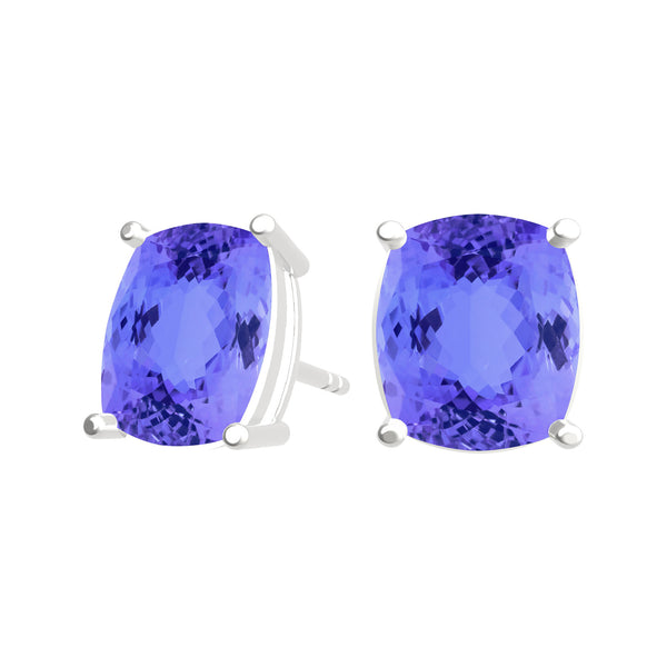 Elongated Cushion Tanzanite Studs