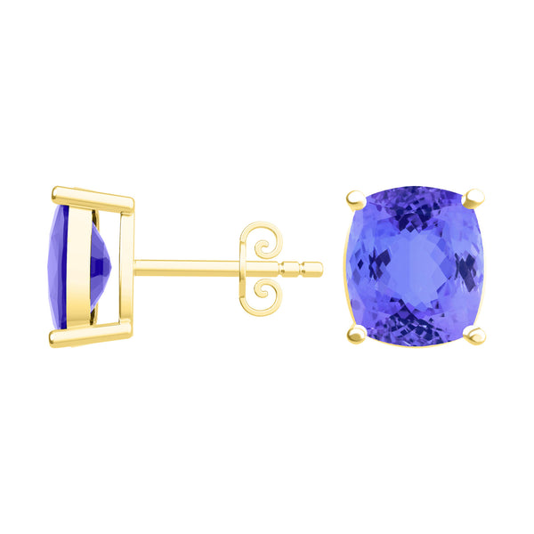 Elongated Cushion Tanzanite Studs