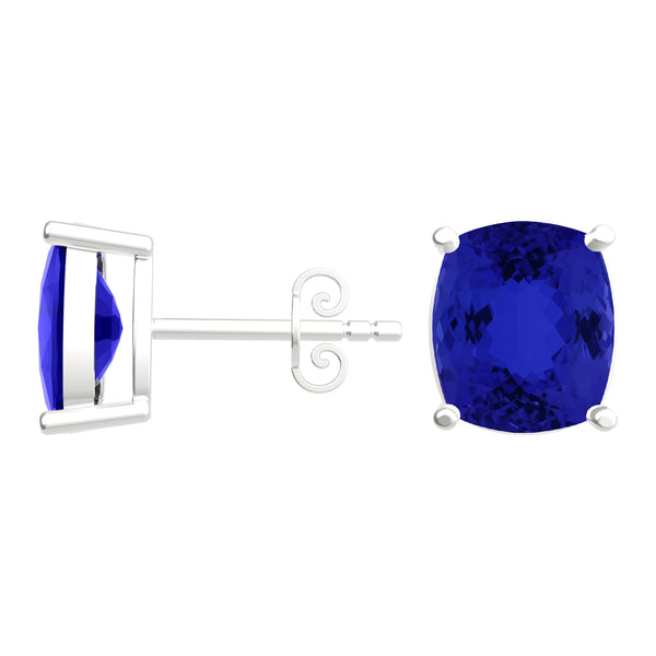 Elongated Cushion Tanzanite Studs