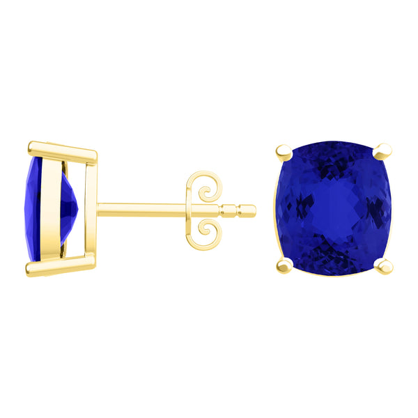 Elongated Cushion Tanzanite Studs