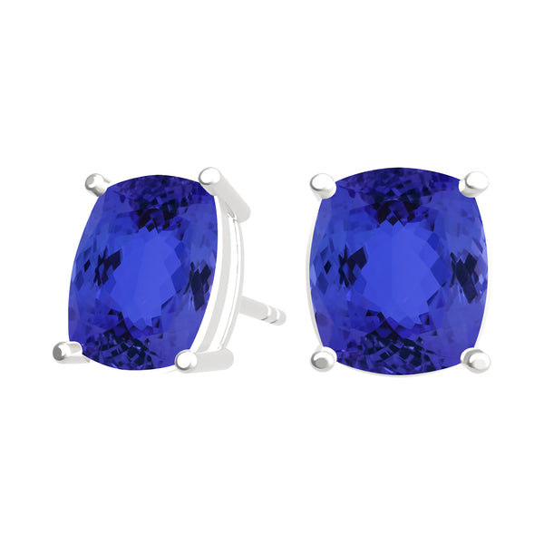 Elongated Cushion Tanzanite Studs