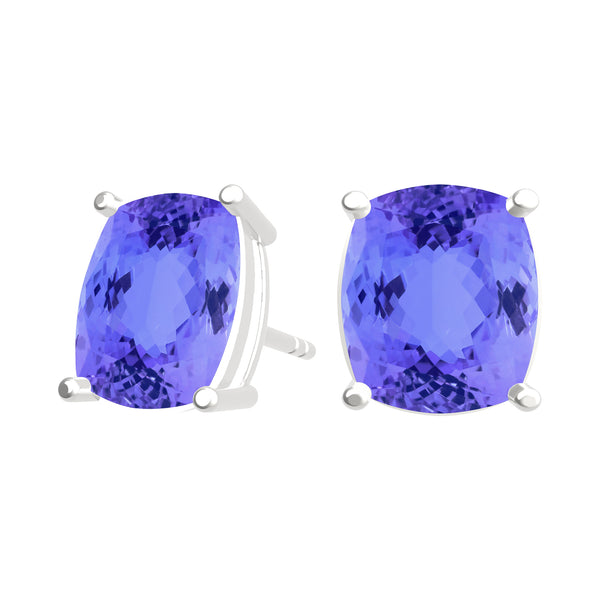 Elongated Cushion Tanzanite Studs