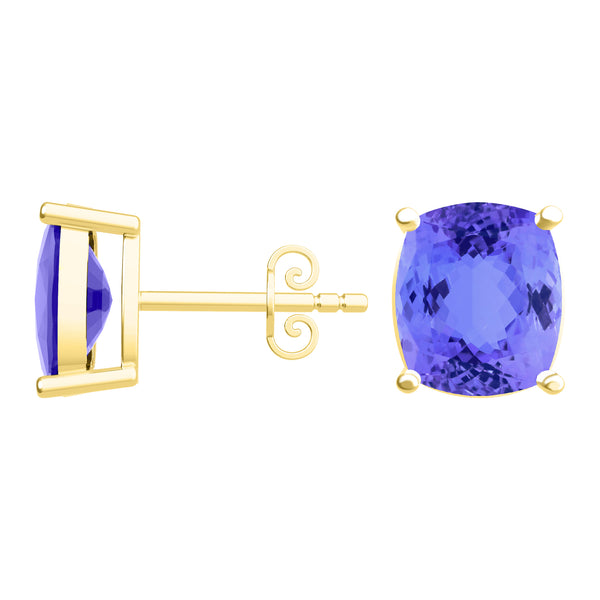 Elongated Cushion Tanzanite Studs