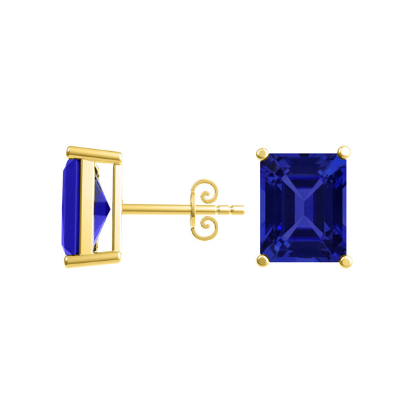 Emerald Cut Tanzanite Studs