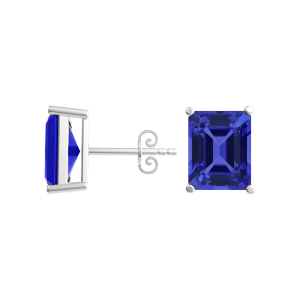 Emerald Cut Tanzanite Studs