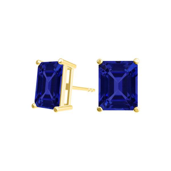 Emerald Cut Tanzanite Studs