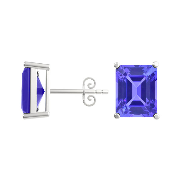 Emerald Cut Tanzanite Studs