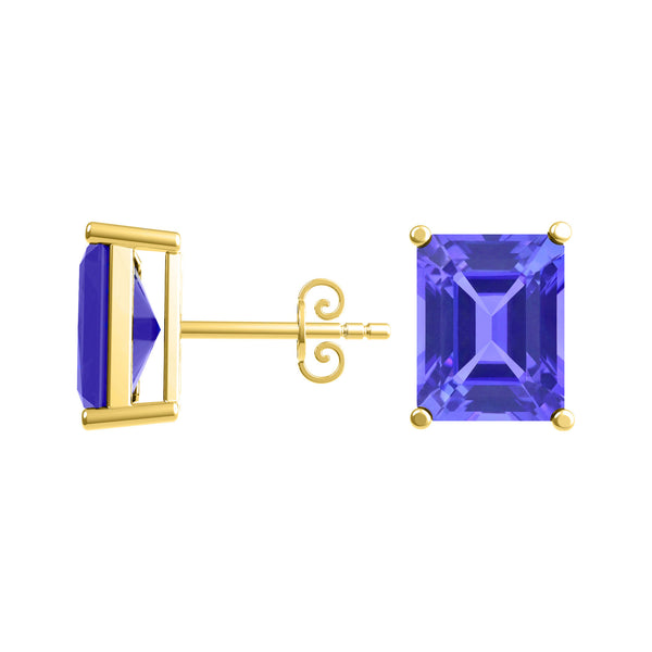 Emerald Cut Tanzanite Studs