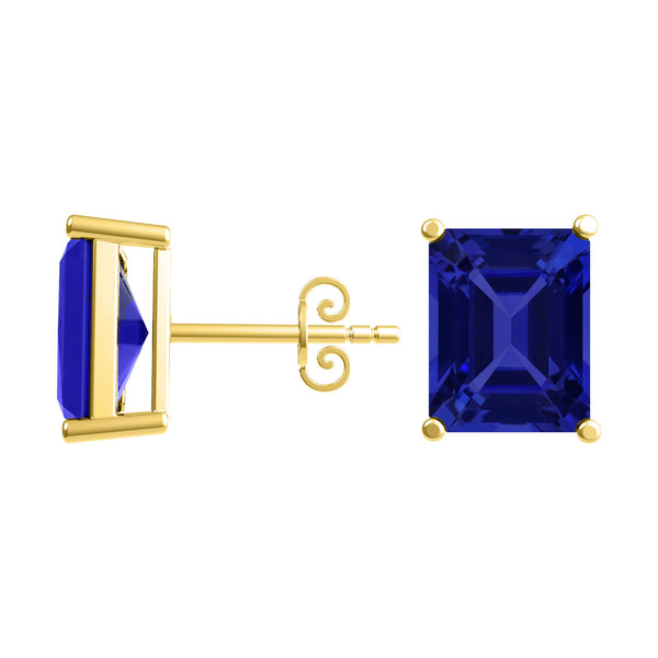 Emerald Cut Tanzanite Studs