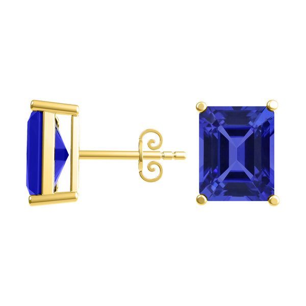 Emerald Cut Tanzanite Studs