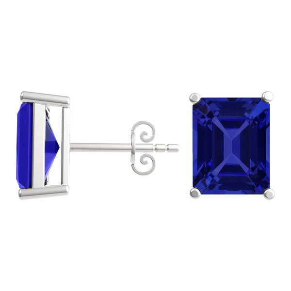 Emerald Cut Tanzanite Studs