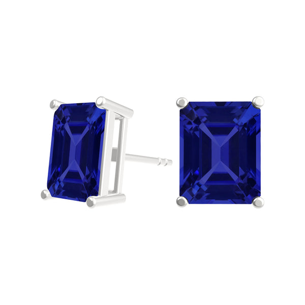 Emerald Cut Tanzanite Studs