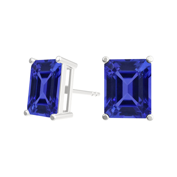 Emerald Cut Tanzanite Studs