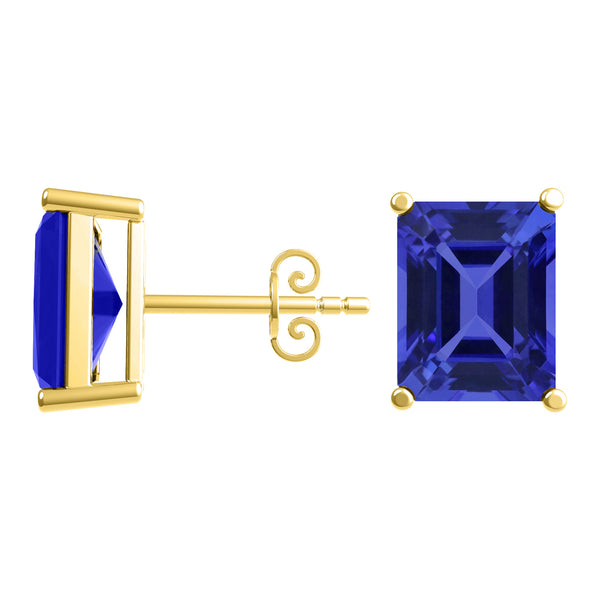 Emerald Cut Tanzanite Studs