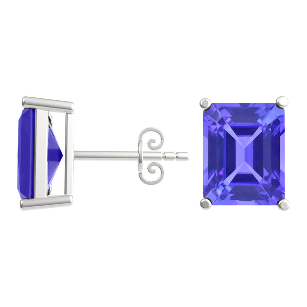 Emerald Cut Tanzanite Studs