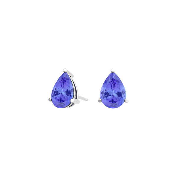 Pear Tanzanite Studs