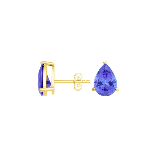 Pear Tanzanite Studs