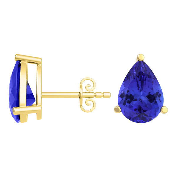 Pear Tanzanite Studs