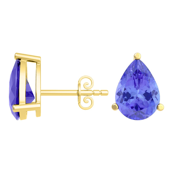 Pear Tanzanite Studs