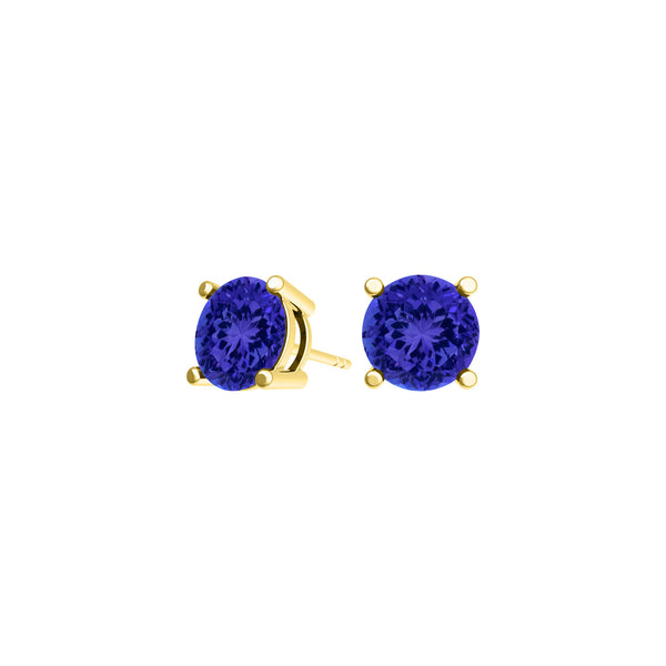 Round Tanzanite Studs