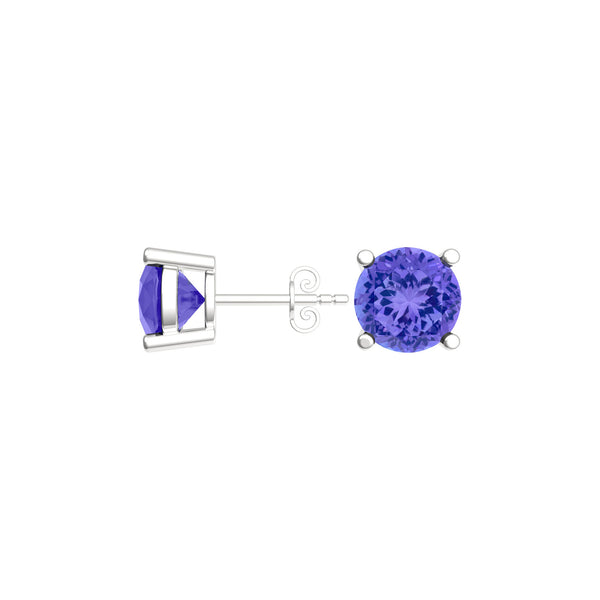 Round Tanzanite Studs