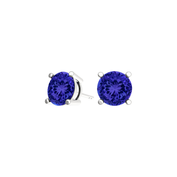 Round Tanzanite Studs