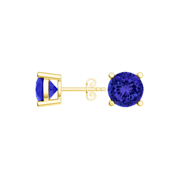 Round Tanzanite Studs