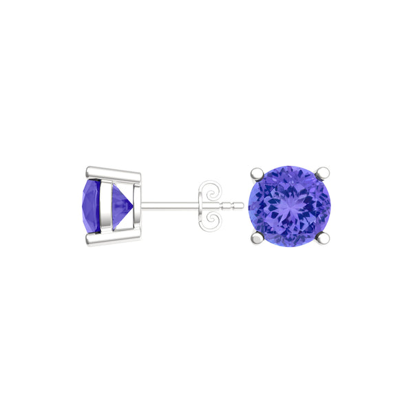 Round Tanzanite Studs