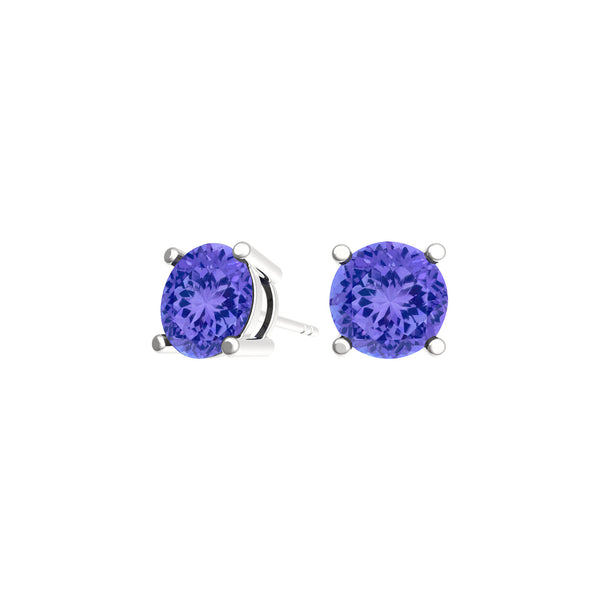 Round Tanzanite Studs