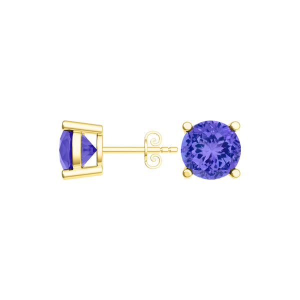 Round Tanzanite Studs