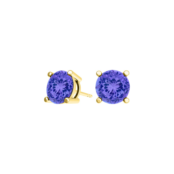 Round Tanzanite Studs