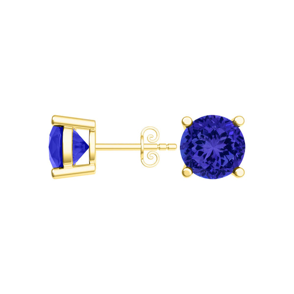 Round Tanzanite Studs