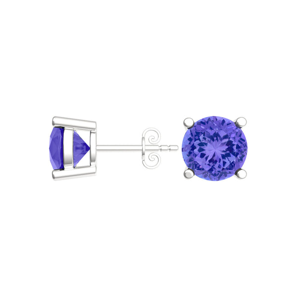 Round Tanzanite Studs