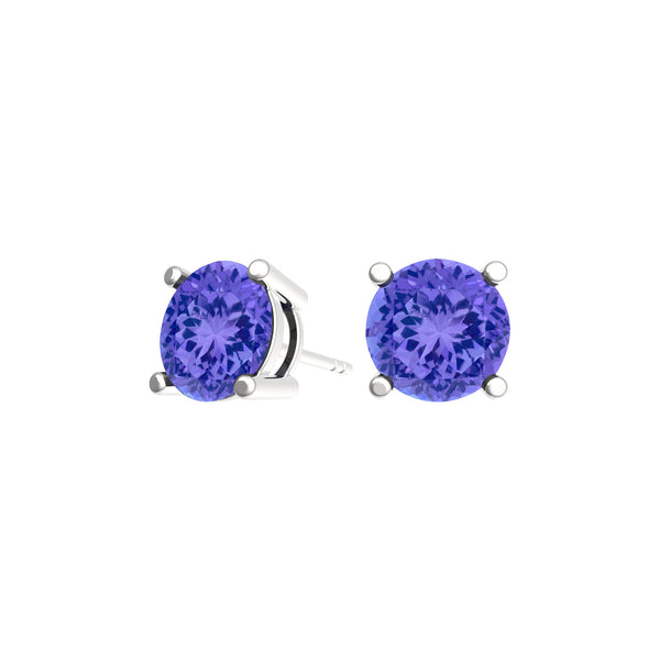 Round Tanzanite Studs