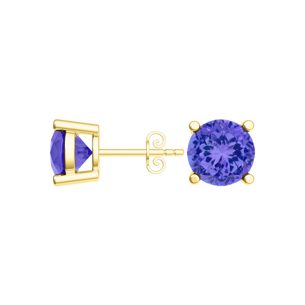 Round Tanzanite Studs